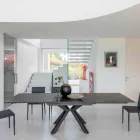 Extendable Table in Polished Calacatta Black Ceramic Starlit - Balia Viadurini