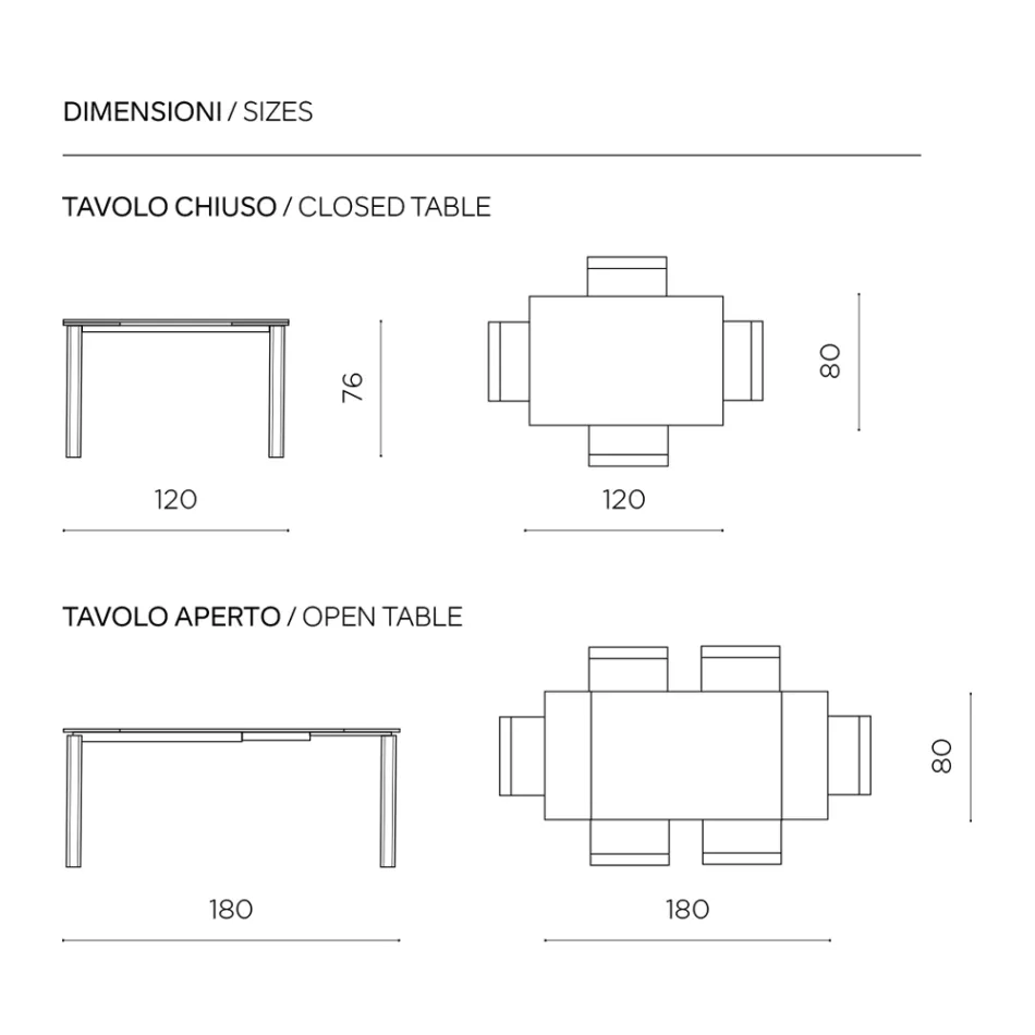 Extendable Table in Two Sizes in Metal and Marble-Effect Stone - Morfeo Viadurini
