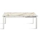 Extendable Porcelain Stoneware Table with Painted Metal Base - Arko Viadurini