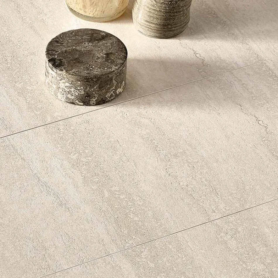 Extendable Porcelain Stoneware Table with Painted Metal Base - Arko Viadurini