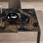 Extendable Porcelain Stoneware Table with Painted Metal Base - Arko Viadurini