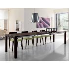Extendable table in ash wood with lateral bands painted gray - Ketla Viadurini