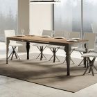 Extendable Table in Melamine Wood and Anthracite Iron Undertop - Sassone Viadurini