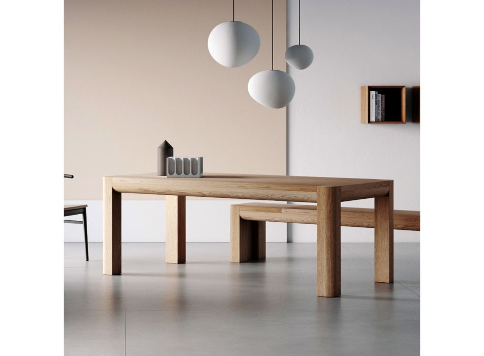 Extendable table in blockboard and square legs Made in Italy - Rillian Viadurini