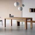 Extendable table in blockboard and square legs Made in Italy - Rillian