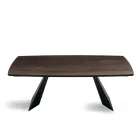 Extendable Table in Oak Veneer and Painted Metal Base - Milo Viadurini