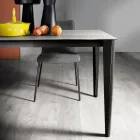 Extendable table in glass ceramic and metal base in different finishes - Ariel Viadurini