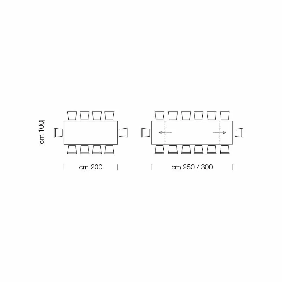 Modern Extendable 14-Seater Table with Laminate Top Made in Italy - Ezzellino Viadurini