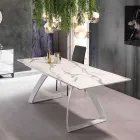 Modern extendable table with metal legs, Villongo Viadurini