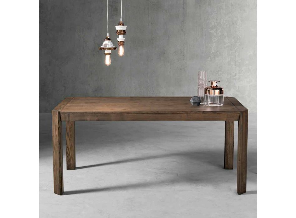 Modern extendable table with trapeze legs in Parre ash wood Viadurini