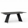 Modern extendable table with stoneware top made in Italy, Erve