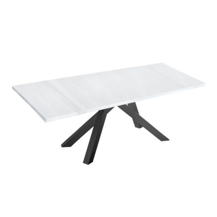 Modern Extendable Table with Laminated Wooden Top Made in Italy – Settimmio Viadurini