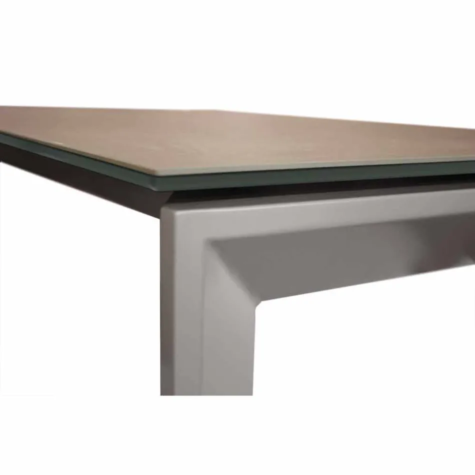 Modern extendable table with Filadelfia ceramic glass top Viadurini