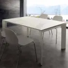 Modern extendable table with Filadelfia ceramic glass top Viadurini