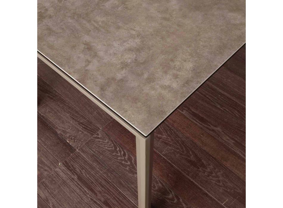 Modern extendable table with Filadelfia ceramic glass top Viadurini