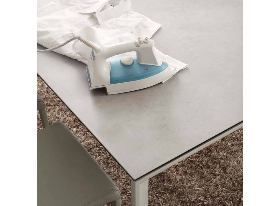Modern extendable table with Filadelfia ceramic glass top Viadurini