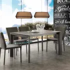 Modern extendable table with Filadelfia ceramic glass top Viadurini