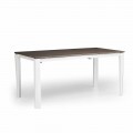 Modern extending table in white ash, produced in Italy, Medicina