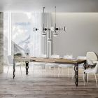 Modern Extendable Table in Melamine Wood and Iron Undertop - Marella Viadurini