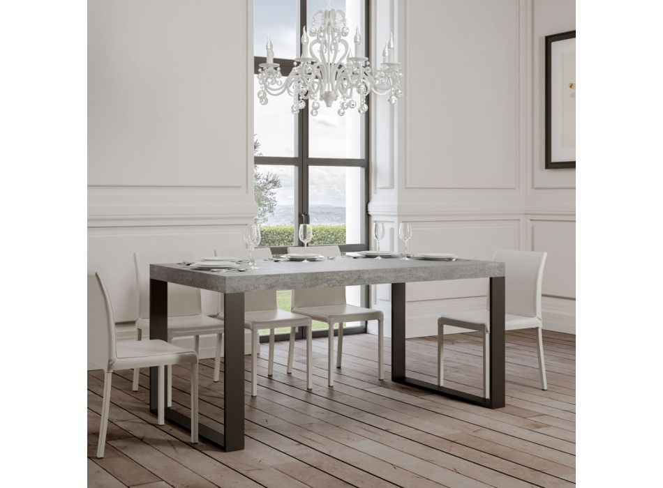 Modern Extendable Table in Melamine Wood Made in Italy - Badesi Viadurini