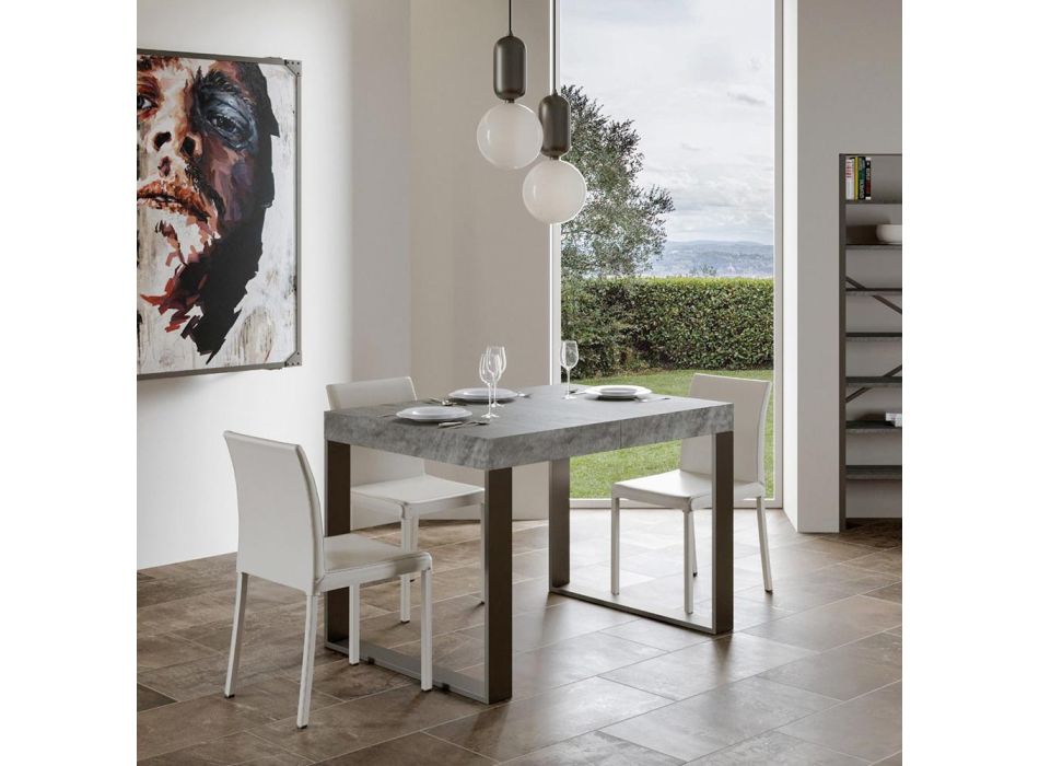 Modern Extendable Table in Melamine Wood Made in Italy - Badesi Viadurini