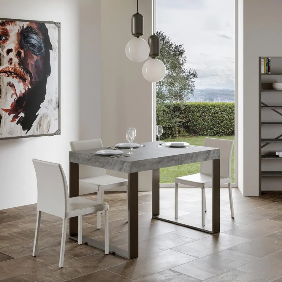 Modern Extendable Table in Melamine Wood Made in Italy - Badesi Viadurini