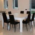 Modern extending table in solid oak wood, 160x160cm, Jacob