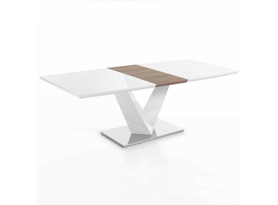 Modern Extendable Table in MDF and Chrome Steel, Sannio Viadurini