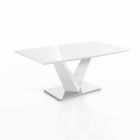 Modern Extendable Table in MDF and Chrome Steel, Sannio Viadurini