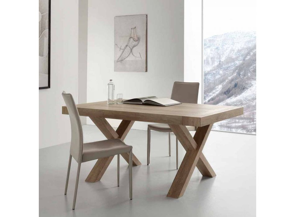 Modern extendable table in melamine and Mdf Denver Viadurini