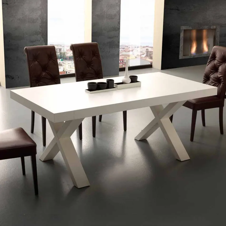 Modern extendable table in melamine and Mdf Denver Viadurini