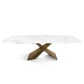 Extendable Table Made with Ceramic Top and Iron Base - Incrocio