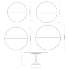 Saarinen Tulip Extendable Table H 74 cm in White Florim Ceramic - Scarlet Viadurini