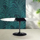 Saarinen Tulip Extendable Table H 74 cm in Glossy White Florim Ceramic - Scarlet Viadurini
