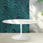 Saarinen Tulip Extendable Table H 74 cm in Florim Calacatta Gold Gloss Ceramic - Scarlet Viadurini