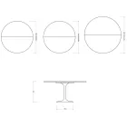 Saarinen Tulip Extendable Table H 74 cm in Florim Calacatta Gold Matt Ceramic - Scarlet Viadurini
