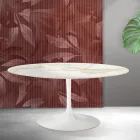 Saarinen Tulip Extendable Table H 74 cm in Florim Calacatta Gold Matt Ceramic - Scarlet Viadurini