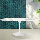 Saarinen Tulip Extendable Table H 74 cm in Glossy Statuario Florim Ceramic - Scarlet Viadurini