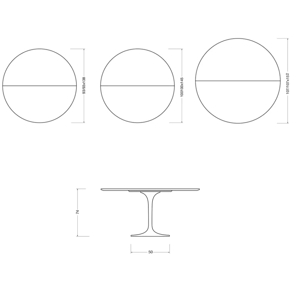 Saarinen Tulip Extendable Table H 74 cm in Glossy Statuario Florim Ceramic - Scarlet Viadurini
