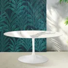 Saarinen Tulip Extendable Table H 74 cm in Glossy Statuario Florim Ceramic - Scarlet Viadurini