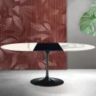 Saarinen Tulip Extendable Table H 74 cm in Florim Statuario Matte Ceramic - Scarlet Viadurini