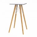 Square Design High Bar Table in Wood and Hpl, 4 Pieces - Faz Wood by Vondom