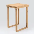 High Bar Table Made of Brushed Natural Teak - Sponda Viadurini