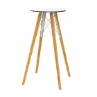 Round Design High Bar Table in Wood and Hpl, 4 Pieces - Faz Wood by Vondom Viadurini