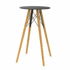 Round Design High Bar Table in Wood and Hpl, 4 Pieces - Faz Wood by Vondom Viadurini