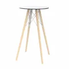 Round Design High Bar Table in Wood and Hpl, 4 Pieces - Faz Wood by Vondom Viadurini