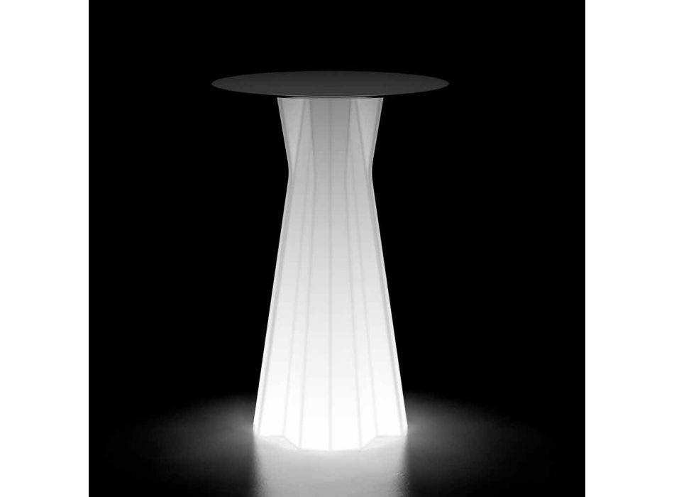Outdoor High Table with Luminous Base and Hpl Top Made in Italy - Tinuccia Viadurini
