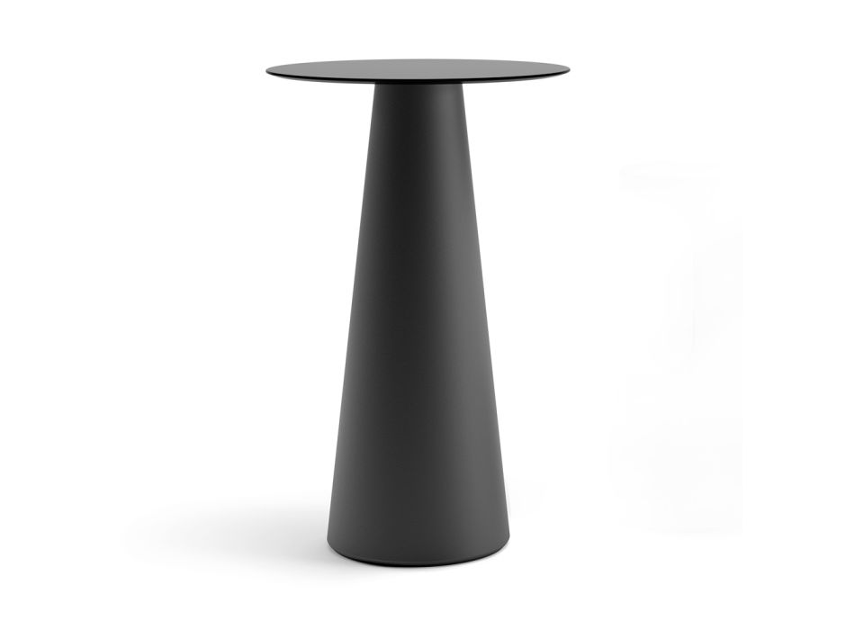 Outdoor High Table with Round Top in HPL Made in Italy - Forlina Viadurini