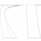 Design high outdoor table H 100 cm, in polyethylene, Wing Vondom Viadurini