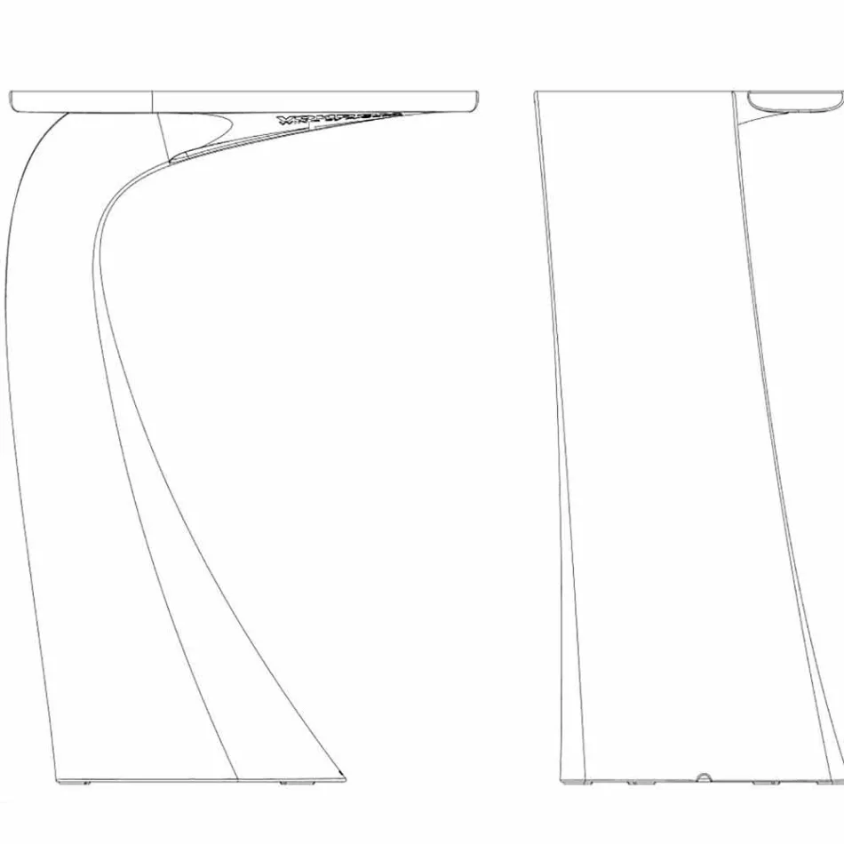 Design high outdoor table H 100 cm, in polyethylene, Wing Vondom Viadurini